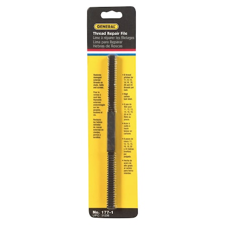 General Tools General 8-1/2 in. L X 7/16 in. W High Carbon Steel Assorted Thread Repair File 1 pc 177-1